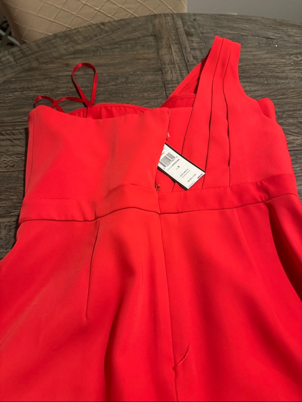 BCBGMaxAzria One-Shoulder Ruffle Mini Dress in Bright Red - Picture 5 of 6